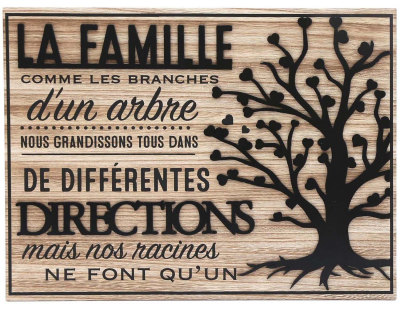Plaque décorative en bois Arbre de vie 30 x 40 cm
