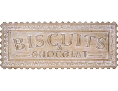 Plaque décorative en bois Biscuits et chocolat 120 x 48 cm
