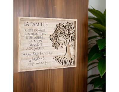 Plaque décorative en bois de paulownia Citation 40 x 30 cm
