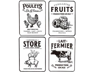 Plaque décorative en métal ferme 41x31 cm (Lot de 4)