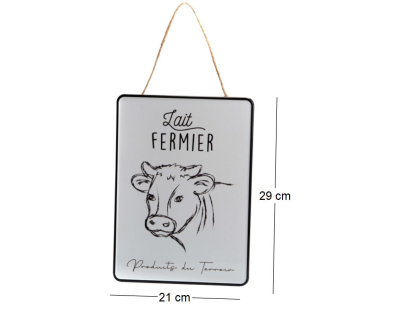 Plaque décorative en métal Lait fermier