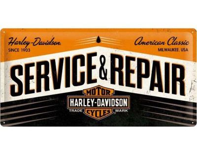 Plaque décorative en métal en relief 50 x 25 cm (Harley Davidson Service et Repair)