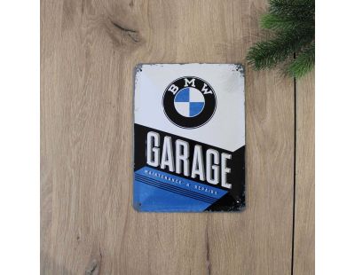 Plaque décorative en métal en relief 20 x 15 cm (BMW - Garage)
