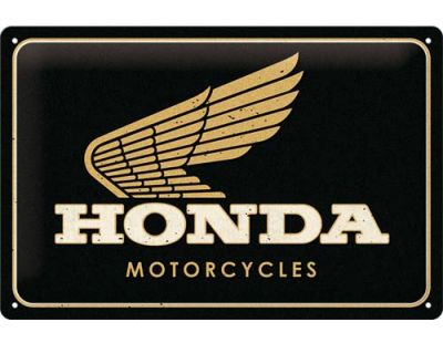 Plaque décorative en métal en relief 30 x 20 cm (Honda MC - Motorcycles Gold)