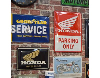 Plaque décorative en métal en relief 40 x 30 cm (Honda MC - Parking Only)