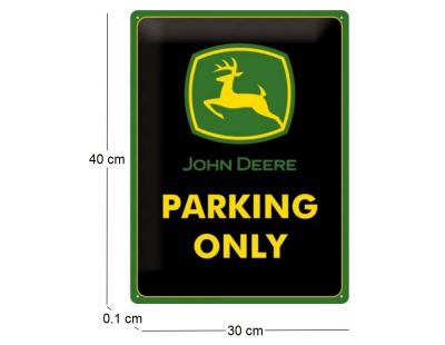 Plaque décorative en métal en relief 40 x 30 cm (John Deere Parking Only)