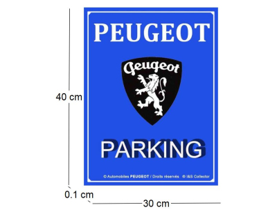 Plaque décorative en métal en relief 40 x 30 cm (Peugeot Parking)