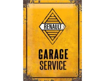 Plaque décorative en métal en relief 30 x 20 cm (Renault Garage Service)