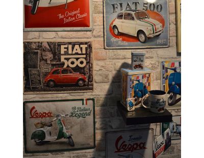 Plaque décorative en métal en relief 40 x 30 cm (Vespa - Italian Legend)