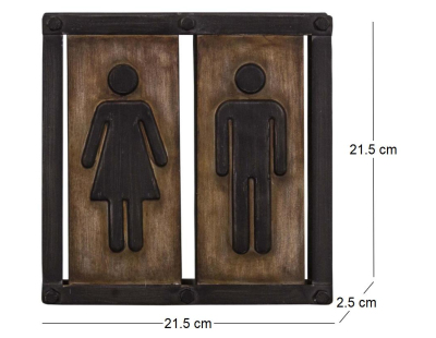 Plaque industrielle Toilettes 21.5 cm