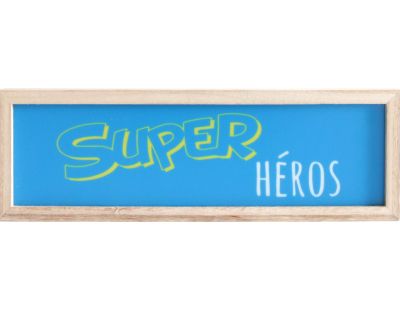Plaque lumineuse bois et LEDs Super héro