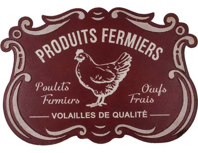 Plaque métallique découpée style rétro (Produits fermiers)