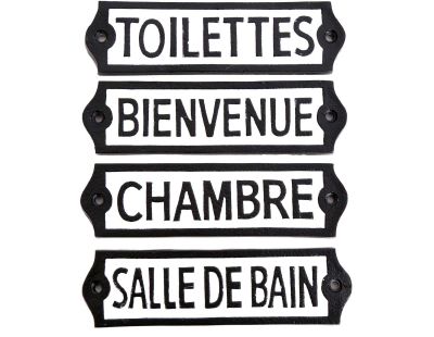 Plaque de porte en métal (lot de 4)