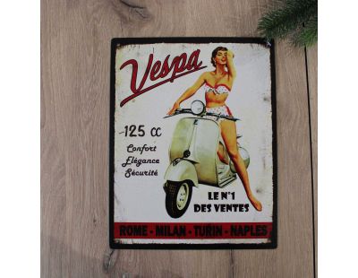 Plaque vintage en métal 22 x 28 cm (Vespa)