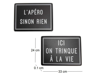 Plaques décoratives en métal Apéro (Lot de 2)