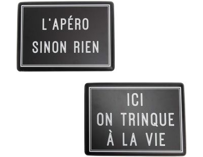 Plaques décoratives en métal Apéro (Lot de 2)