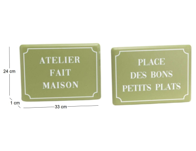 Plaques décoratives en métal Cuisine Green (Lot de 2)