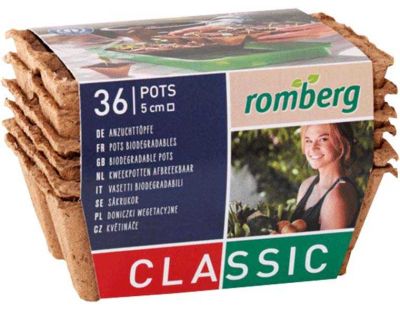 Plaques de 6 pots carrés biodégradables 5 cm (Lot de 6)