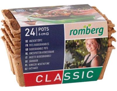 Plaques de 6 pots carrés biodégradables 6 cm (Lot de 4)