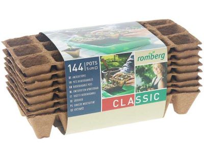 Plaques de 18 pots carrés biodégradables 5 cm (Lot de 8)
