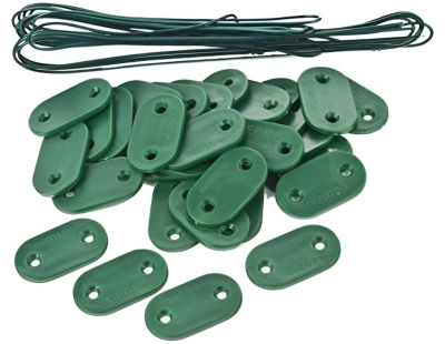 Plaquettes + fil de fixation brise-vue et canisses (Lot de 30) (Vert)