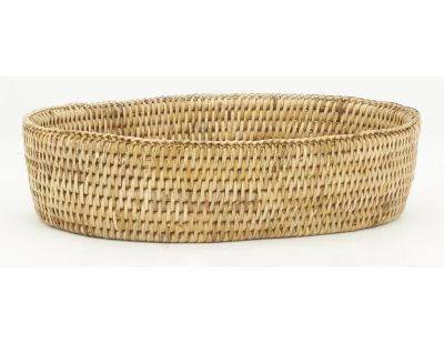 Plat ovale en pyrex et support rotin (Ovale)