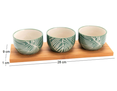 Plateau apéro avec 3 bols Natureva