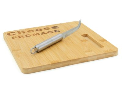 Plateau de fromage en bambou avec couteau