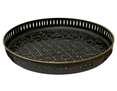 Plateau en métal Jali 60 cm (Anthracite)