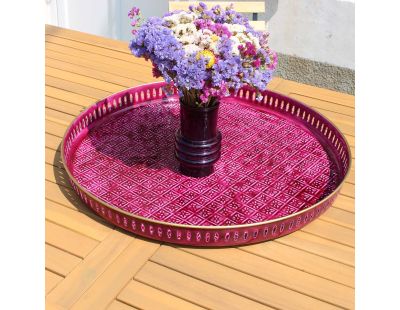 Plateau en métal Jali 60 cm (Lie de vin)