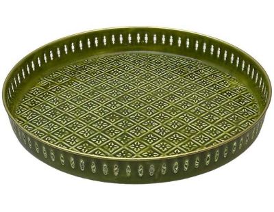 Plateau en métal Jali 60 cm (Olive)