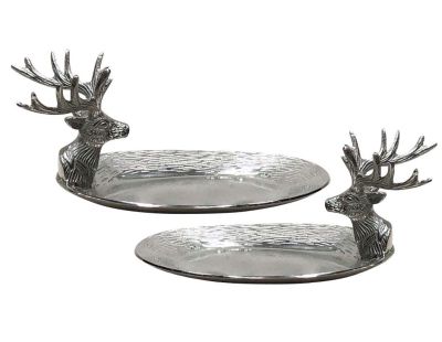 Plateau ovale tête de cerf (Lot de 2)