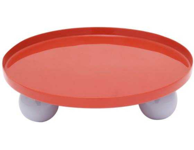 Plateau rond en métal Double Funky Large (Rouge et violet)