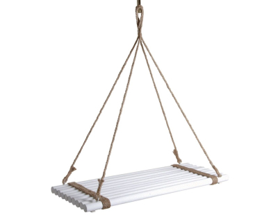 Plateau suspendu en bois teinté blanc