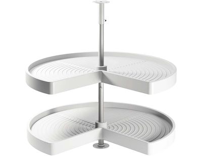 Plateau tournant blanc 2 niveaux pour module de cuisine Shelvo (Pour module de 90 cm)