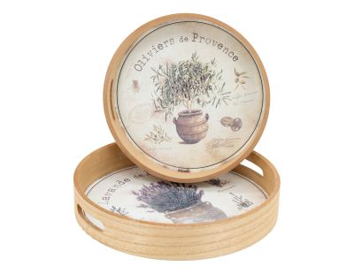 Plateaux ronde en bois naturel 