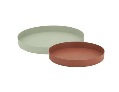 Plateaux ronds en métal (lot de 2)