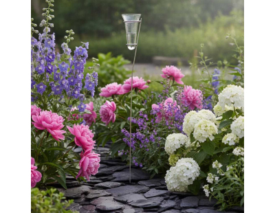 Pluviomètre gradué en verre et zinc