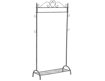 Portant/porte-manteaux en métal gris