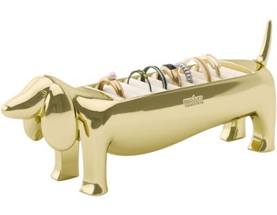 Porte-bagues en zinc en forme d'animaux (Chien teckel)