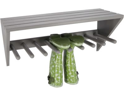 Porte bottes mural en pin (Gris)
