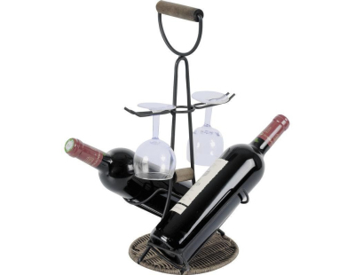 Porte-bouteilles porte-verres 2 en 1