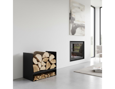 Porte-bûches en acier noir 45 cm Kielce
