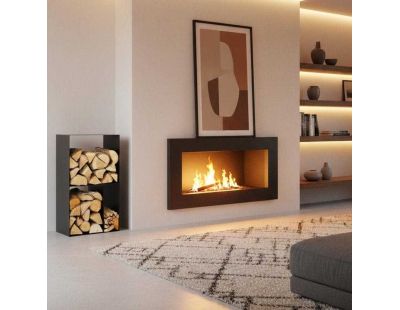 Porte-bûches design 3 cases en acier Lublin