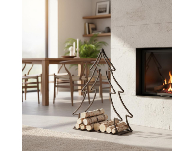 Porte-bûches en métal Sapin