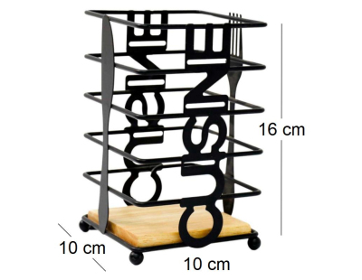 Porte-couvert en métal Cuisine 10 x 16 cm
