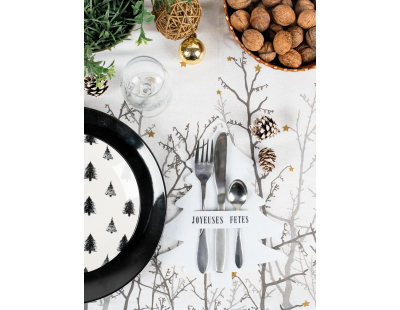 Porte-couverts de noel en feutrine (Lot de 24) (Blanc)