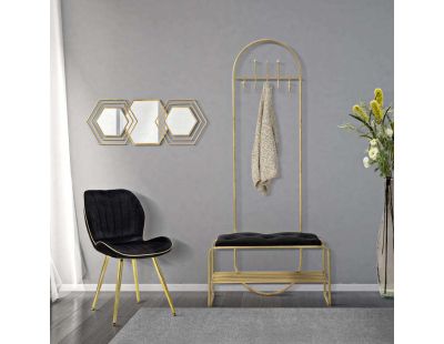 Porte manteau en métal avec banc intégré 80 x 38.5 x 180 cm