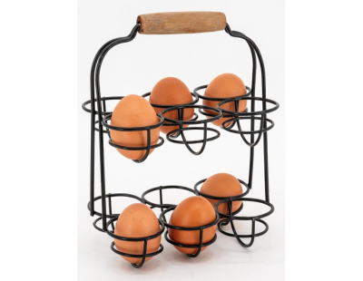 Porte-oeufs en métal noir