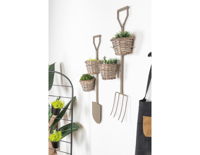 Porte-pots mural en éclisse teintée et métal (Lot de 2)